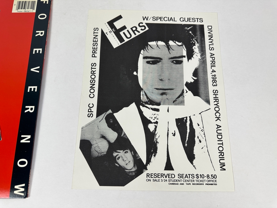 The Psychedelic Furs - Forever Now ARC 38261 Columbia Records Vinyl Record 1982 With The Psychedelic Furs Shryock Auditorium Concert Poster April 4, 1983 [Photo 13]