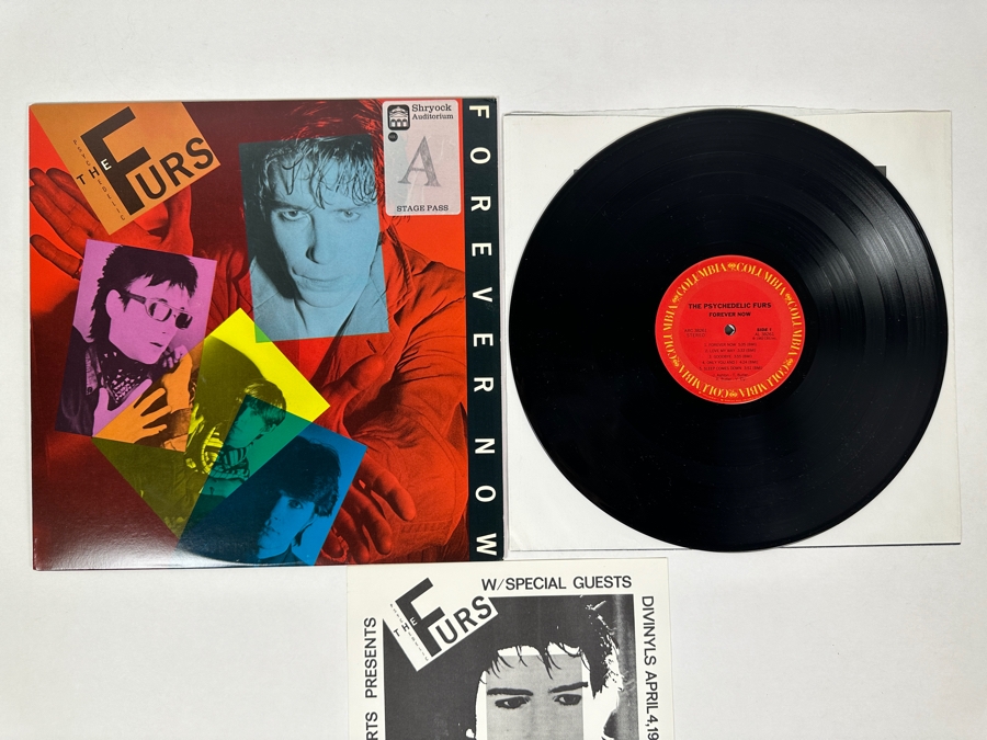 The Psychedelic Furs - Forever Now ARC 38261 Columbia Records Vinyl Record 1982 With The Psychedelic Furs Shryock Auditorium Concert Poster April 4, 1983 [Photo 3]