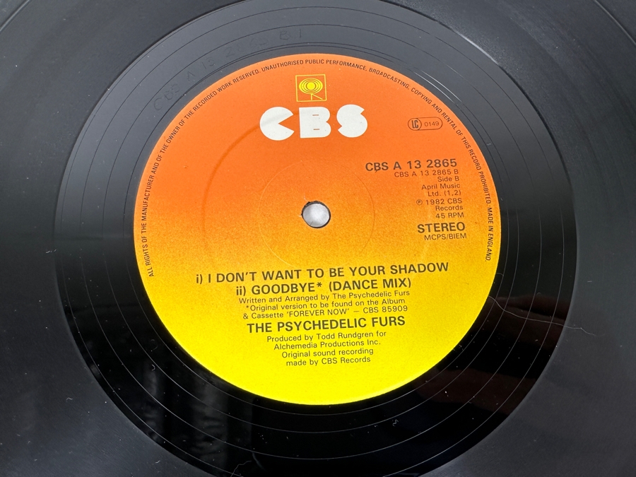 The Psychedelic Furs - Danger (Remix) CBS A 13 2865 CBS Records 12' Single Vinyl Record 1982 [Photo 7]