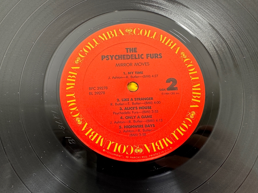 The Psychedelic Furs - Mirror Moves BFC 39278 Columbia Records Vinyl Record 1984 Promo Record [Photo 8]