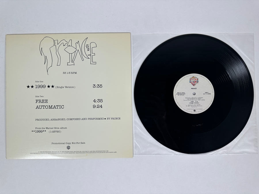 Prince - 1999 PRO-A-2043 Warner Bros Records Vinyl Record 1982 Promo Copy [Photo 1]