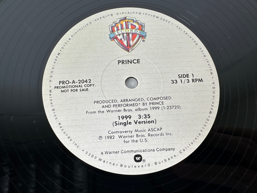 Prince - 1999 PRO-A-2043 Warner Bros Records Vinyl Record 1982 Promo Copy [Photo 5]