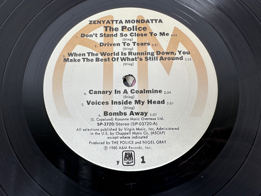 The Police - Zenyatta Mondatta SP-3720 A&M Records Vinyl Record 1980 [Photo 7]