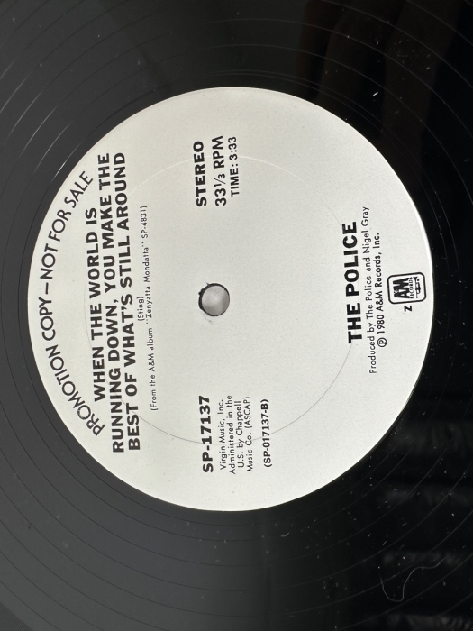 The Police - Voices Inside My Head SP-17137 A&M Records Vinyl Record 1980 Promo Copy [Photo 4]