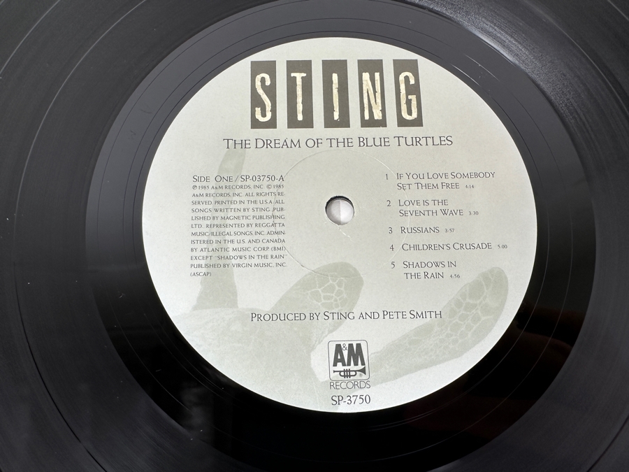 Sting - The Dream Of The Blue Turtles SP-03750 A&M Records Vinyl Record 1985 [Photo 5]