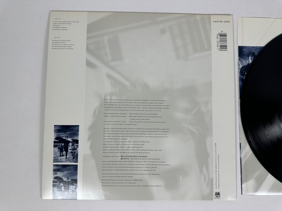 Sting - The Dream Of The Blue Turtles SP-03750 A&M Records Vinyl Record 1985 [Photo 3]
