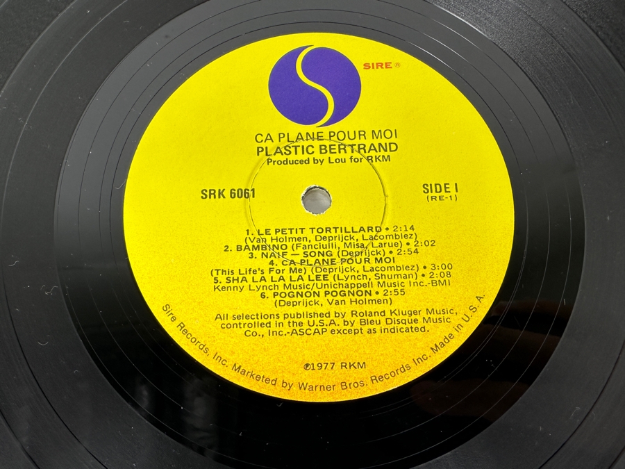 Plastic Bertrand - Ca Plane Pour Moi SRK 6061 Sire Records Vinyl Record 1977 [Photo 5]