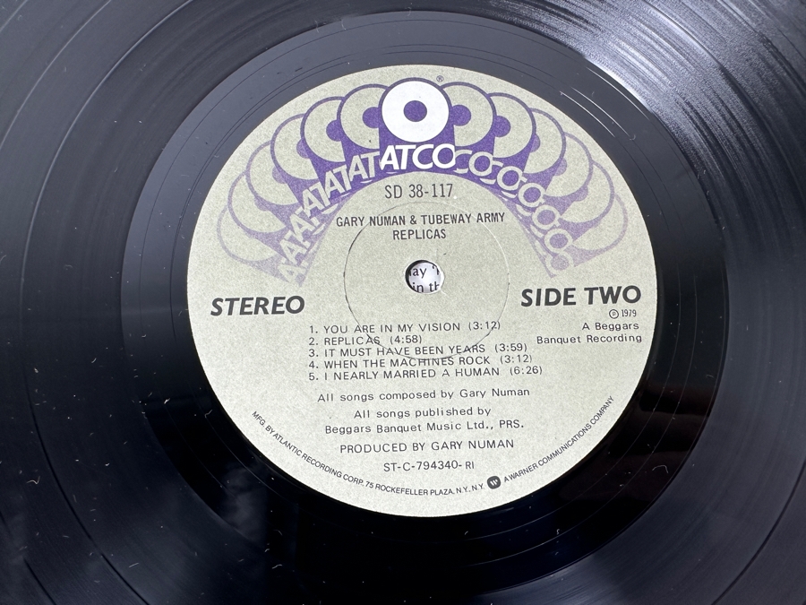 Gary Numan & Tubeway Army - Replicas SD 38-117 ATCO Records Vinyl Record 1979 Promo Copy [Photo 5]