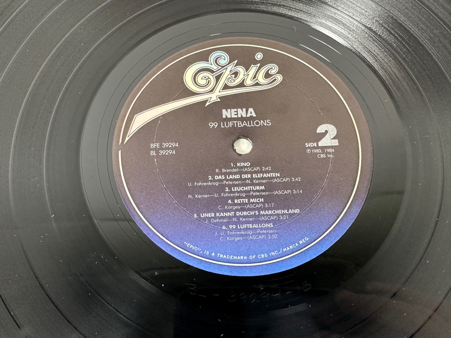 Nena - 99 Luftballons BFE 39294 Epic Records Vinyl Record 1984 Promo Copy [Photo 8]