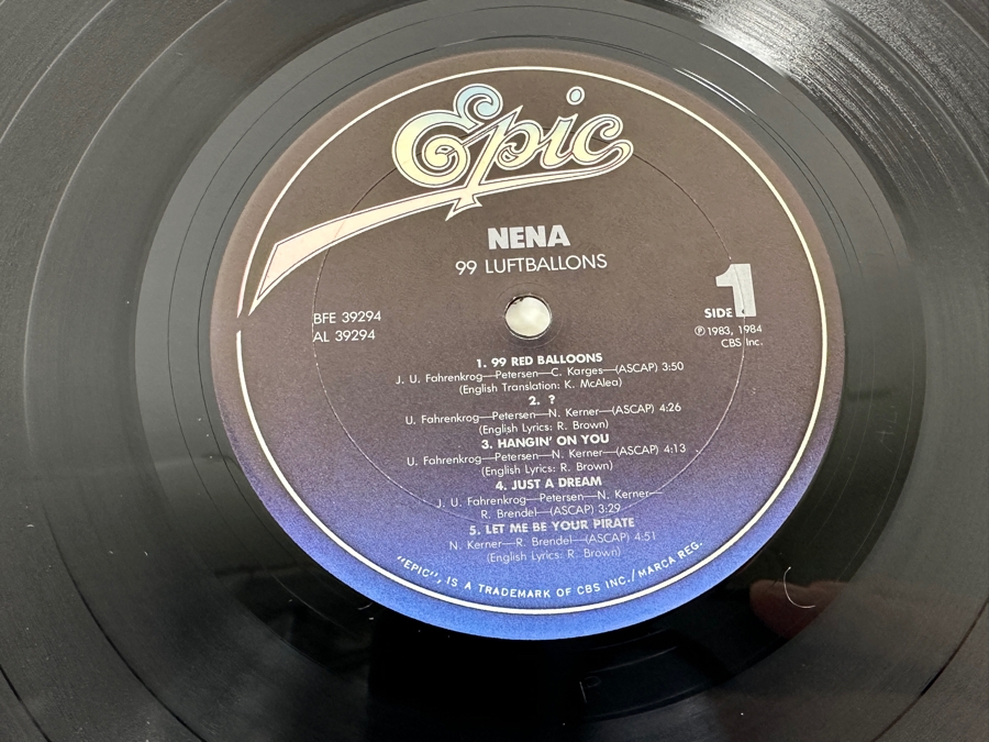 Nena - 99 Luftballons BFE 39294 Epic Records Vinyl Record 1984 Promo Copy [Photo 6]