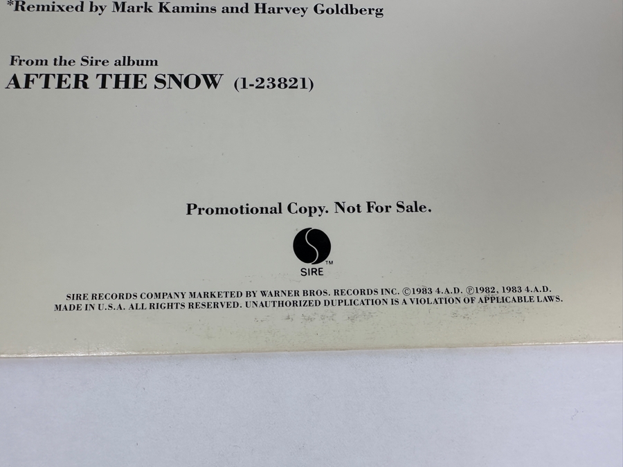 Modern English - Someone's Calling Pro-A-2035 Sire Records Vinyl Records 1984 4AD Promo Record [Photo 3]