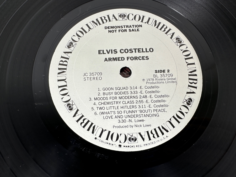 Elvis Costello - Armed Forces AL 35709 Columbia Vinyl Record 1978 Promo Copy [Photo 9]