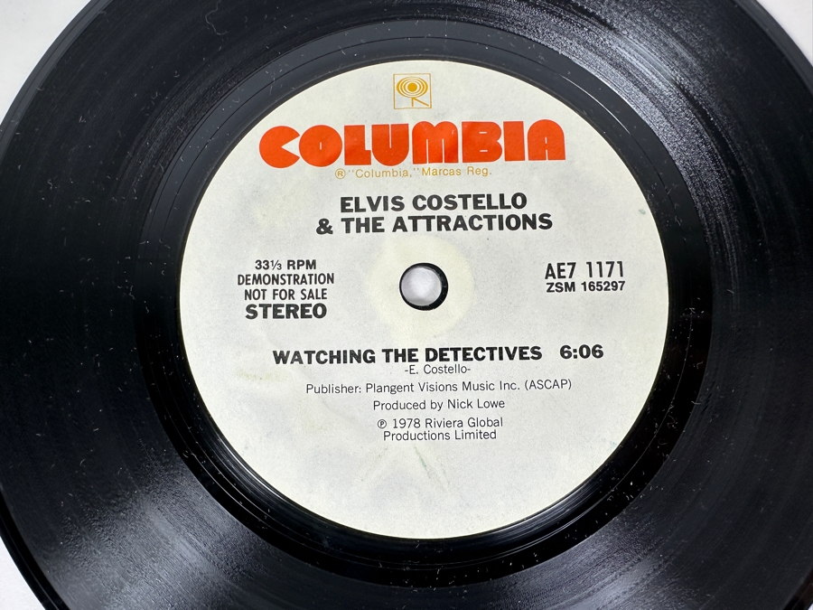 Elvis Costello - Accidents Will Happen / Alison AE7 1171 Columbia 45 RPM Vinyl Record 1978 Promo Copy [Photo 5]