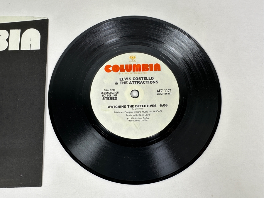 Elvis Costello - Accidents Will Happen / Alison AE7 1171 Columbia 45 RPM Vinyl Record 1978 Promo Copy [Photo 4]