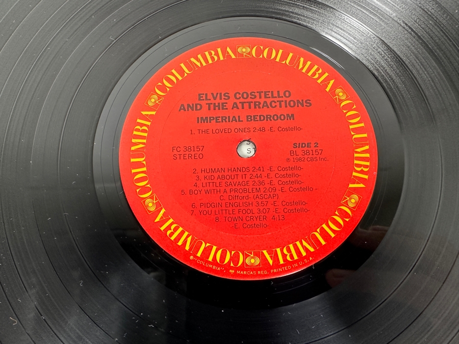 Elvis Costello And The Attractions - Imperial Bedroom AL 38157 Columbia Vinyl Record 1982 Promo Copy [Photo 8]