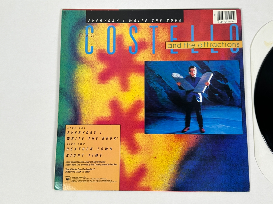 Elvis Costello & The Attractions - Everyday I Write The Book 44-04115 Columbia 12' Vinyl Record 1983 [Photo 3]