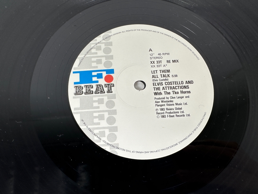 Elvis Costello And The Attractions - Let Them All Talk (Extended 12' Remix) XX 33T F-Beat 12' Vinyl Record 1983 UK Import [Photo 5]