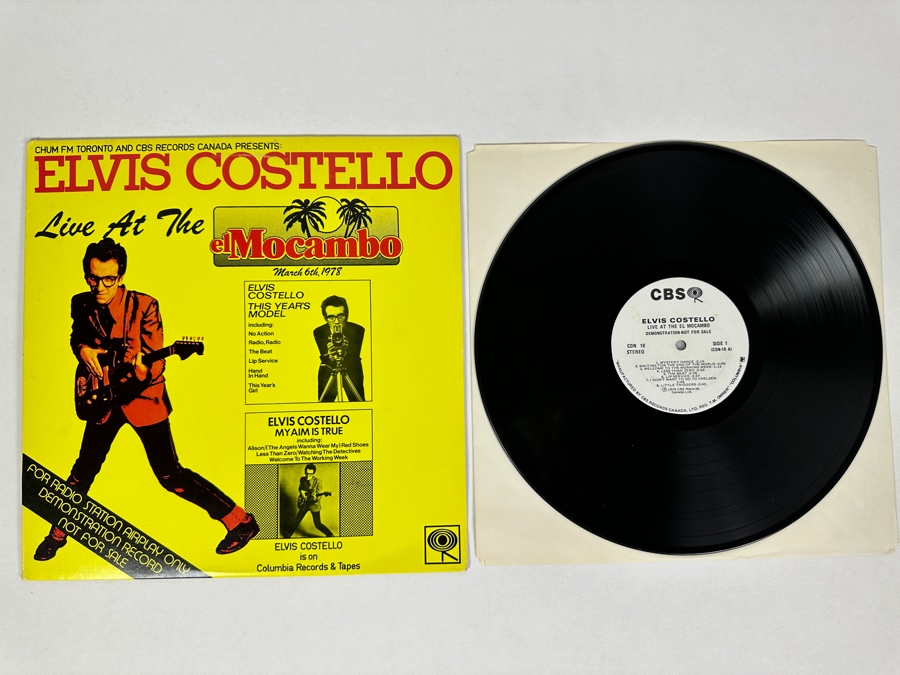Elvis Costello - Live At The El Mocambo CDN 10 CBS Records Vinyl Record 1978 Canada Demo Copy
