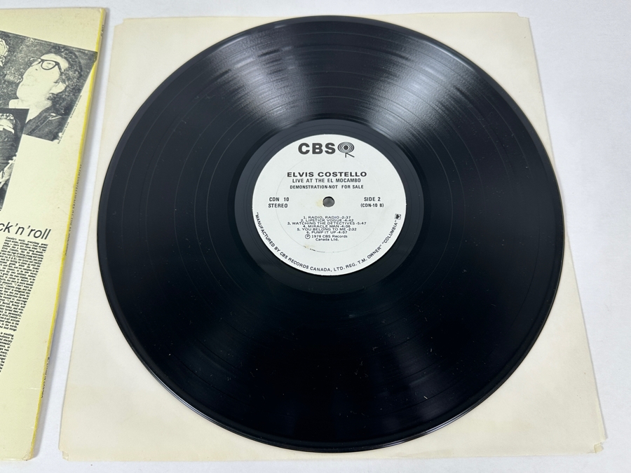 Elvis Costello - Live At The El Mocambo CDN 10 CBS Records Vinyl Record 1978 Canada Demo Copy [Photo 6]