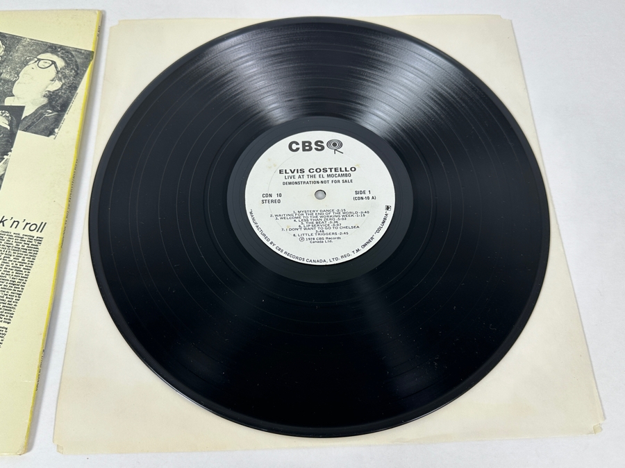 Elvis Costello - Live At The El Mocambo CDN 10 CBS Records Vinyl Record 1978 Canada Demo Copy [Photo 4]