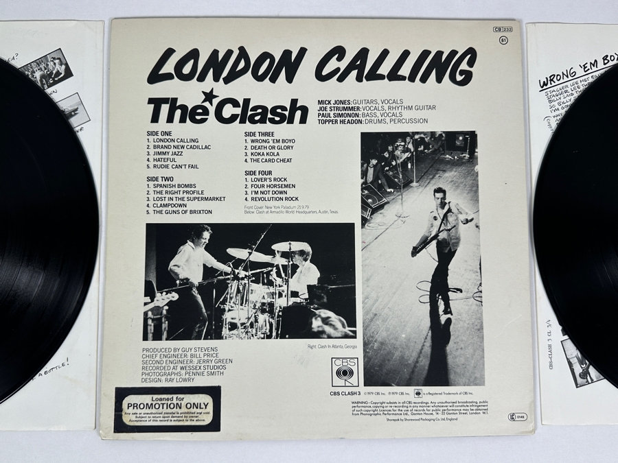 The Clash - London Calling S CBS CL 1/2 A CBS Records 2 X Vinyl Record 1979 UK Import Promo Copy [Photo 5]