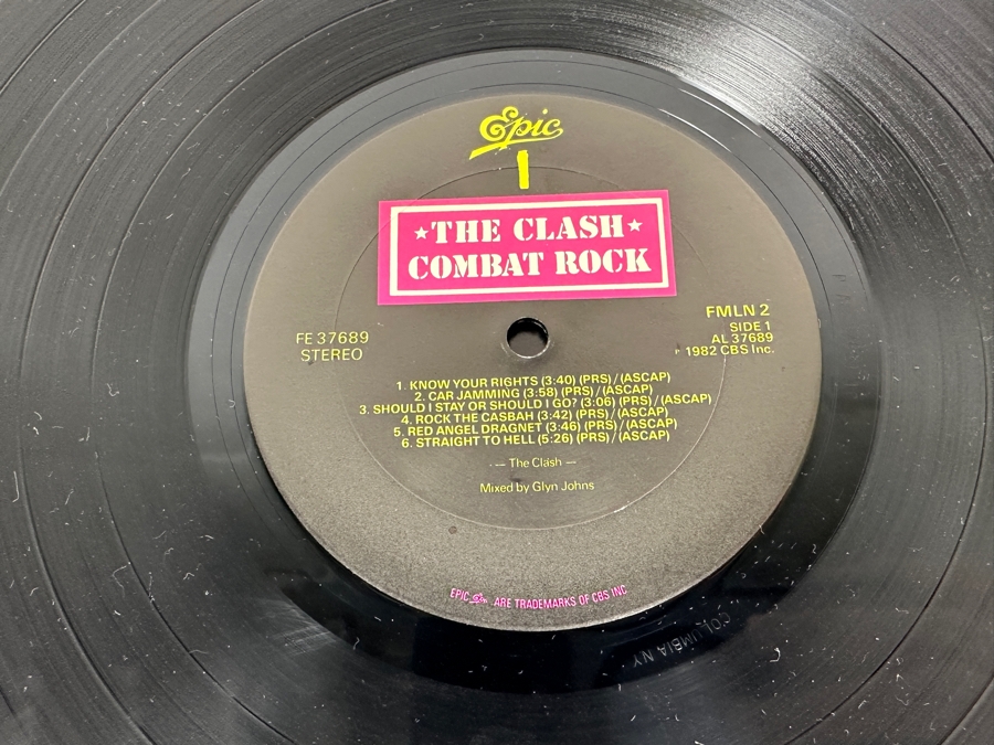 The Clash - Combat Rock FE 37689 Epic Records Vinyl Record 1982 [Photo 5]