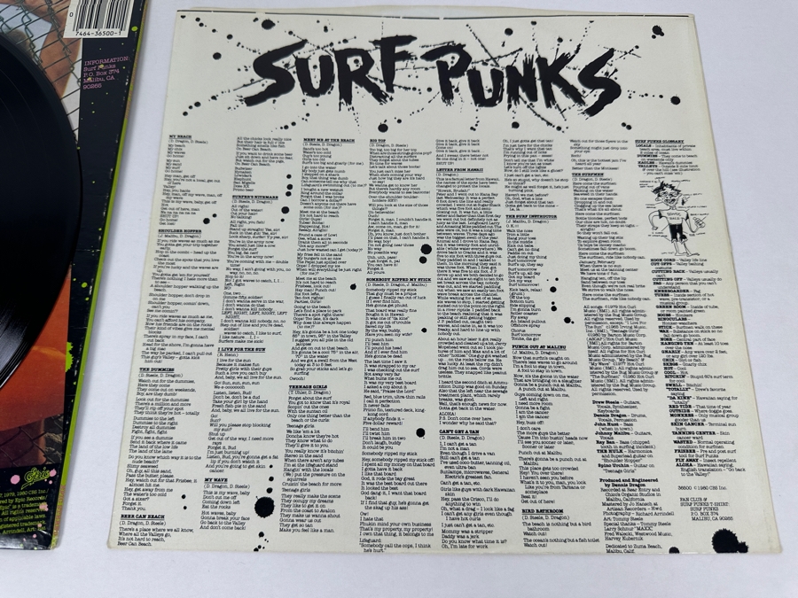 Surf Punks - My Beach NJE 36500 Epic Records Vinyl Record 1980 [Photo 8]