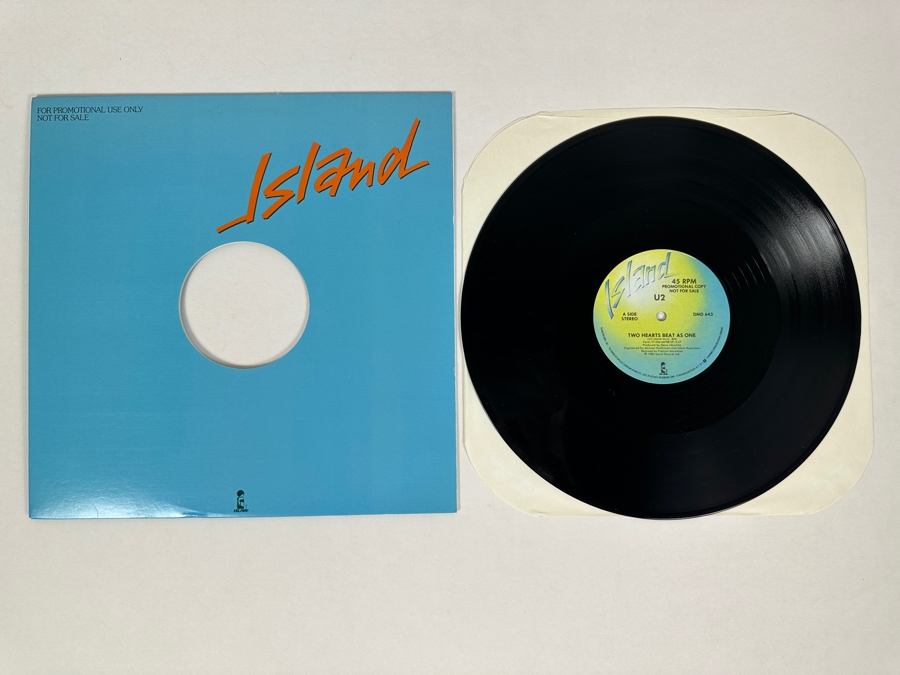 U2 - Two Hearts Beat As One DMD 643 Island Records Vinyl Record 1983 Promo Copy [Photo 1]
