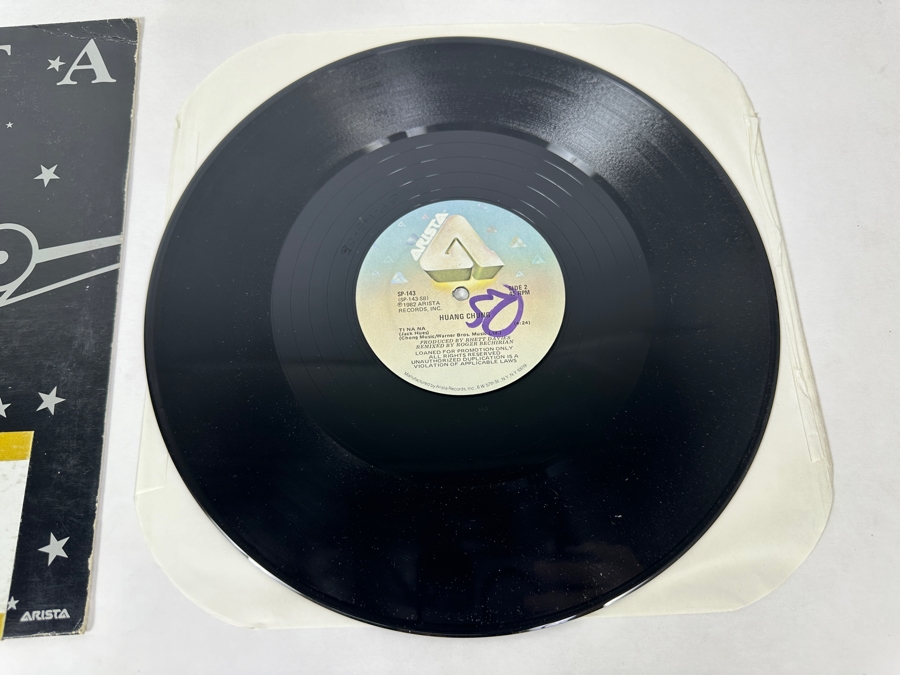 Huang Chung - China SP-143 Arista Vinyl Record Promo Copy [Photo 7]