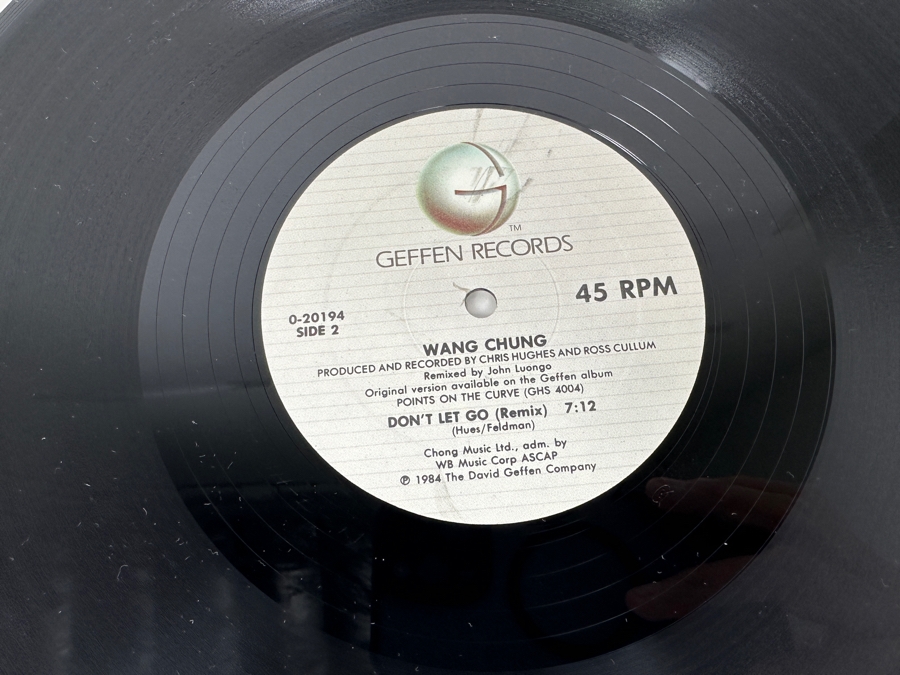 Wang Chung - Dance Hall Days (Remix) 0-20194 Geffen Records 12' Vinyl Record 1984 Promo Copy [Photo 8]