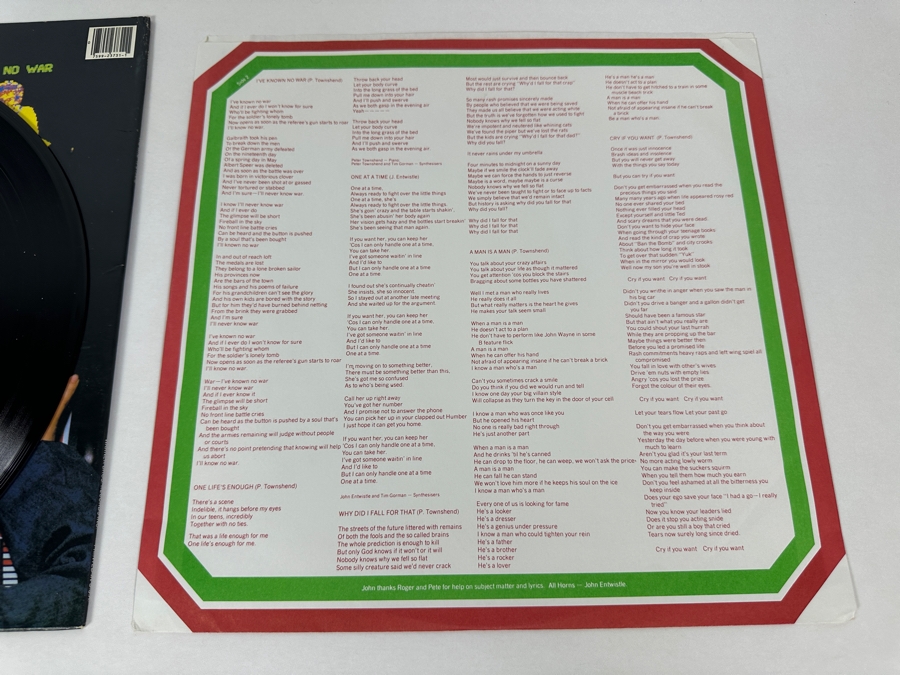 The Who - It's Hard 1-23731 Warner Bros Records Vinyl Record QUIEX II Limited Edition Pressing Promo Copy [Photo 12]