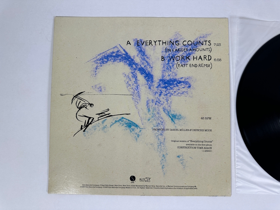 Depeche Mode - Everything Counts (In Larger Amounts) 0-20165 Sire Records 45 RPM Vinyl Record Maxi-Single 1983 Promo Copy [Photo 4]
