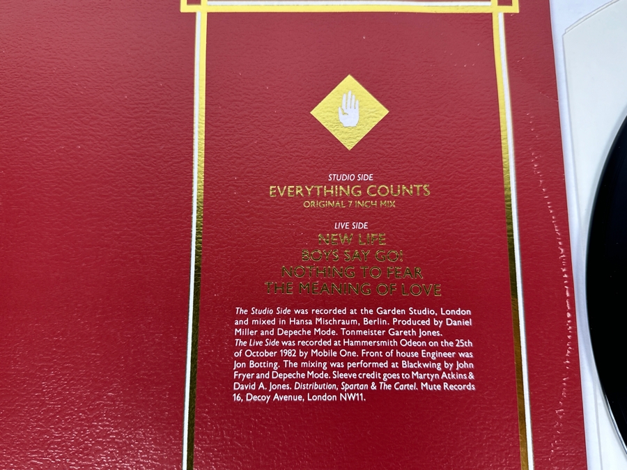 Limited Edition Depeche Mode - Everything Counts And Live Tracks Bong 3 Mute Records Vinyl Record 1983 Numbered E / 1842 [Photo 6]