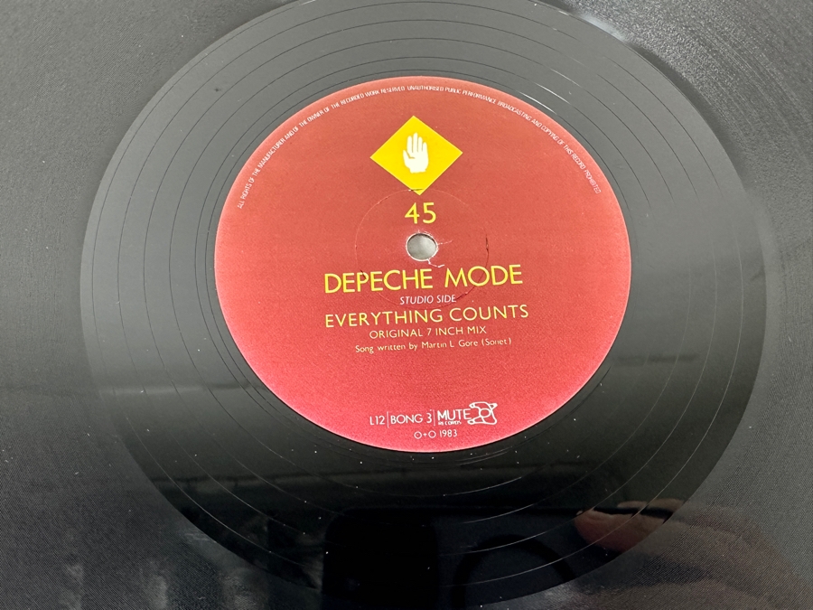 Limited Edition Depeche Mode - Everything Counts And Live Tracks Bong 3 Mute Records Vinyl Record 1983 Numbered E / 1842 [Photo 8]