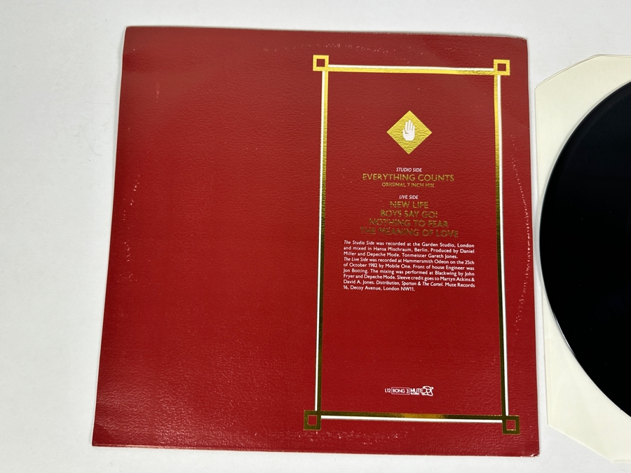 Limited Edition Depeche Mode - Everything Counts And Live Tracks Bong 3 Mute Records Vinyl Record 1983 Numbered E / 1842 [Photo 5]
