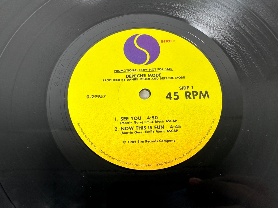 Depeche Mode - See You 0-29957 Sire Records 45 RPM 12' Vinyl Record 1982 [Photo 5]