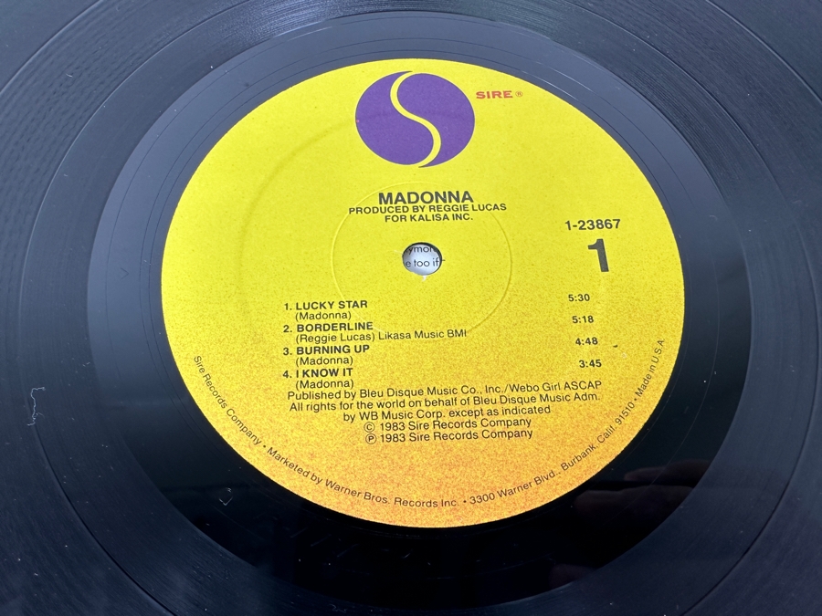 Madonna - Madonna 1-23867 Sire Records Vinyl Record 1983 Promo Copy [Photo 6]