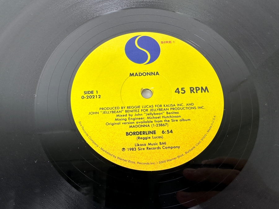 Madonna - Borderline 0-20212 Sire Records Maxi-Single 45 RPM 12' Vinyl Record 1983 Promo Copy [Photo 6]