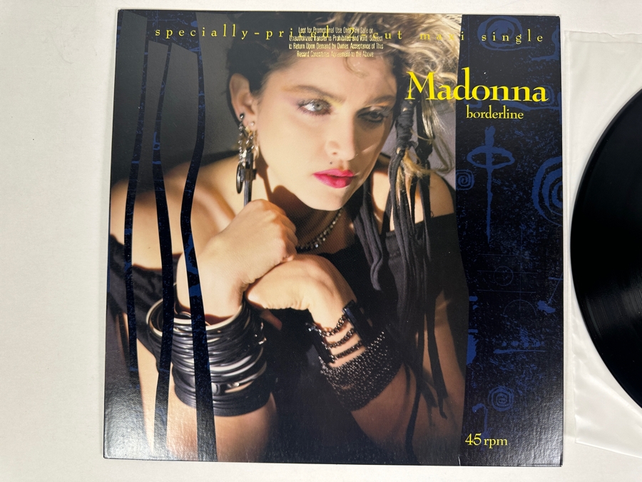 Madonna - Borderline 0-20212 Sire Records Maxi-Single 45 RPM 12' Vinyl Record 1983 Promo Copy [Photo 2]