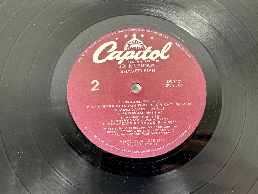 John Lennon - Shaved Fish SW-3421 Capital Records Vinyl Record 1975 [Photo 7]