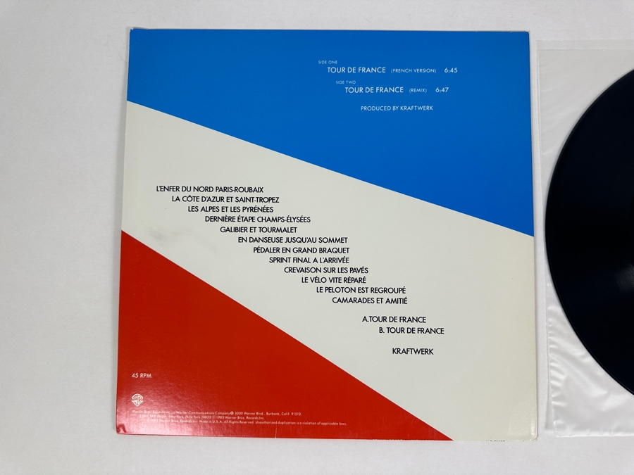 Kraftwerk - Tour De France 0-20146 Warner Bros Records 45 RPM 12' Vinyl Record 1983 Promo Copy [Photo 4]