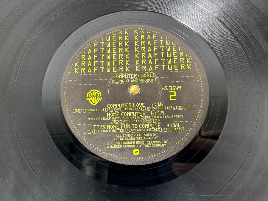 Kraftwerk - Computer World HS 3549 Warner Bros Records Vinyl Record 1981 Promo Copy [Photo 7]