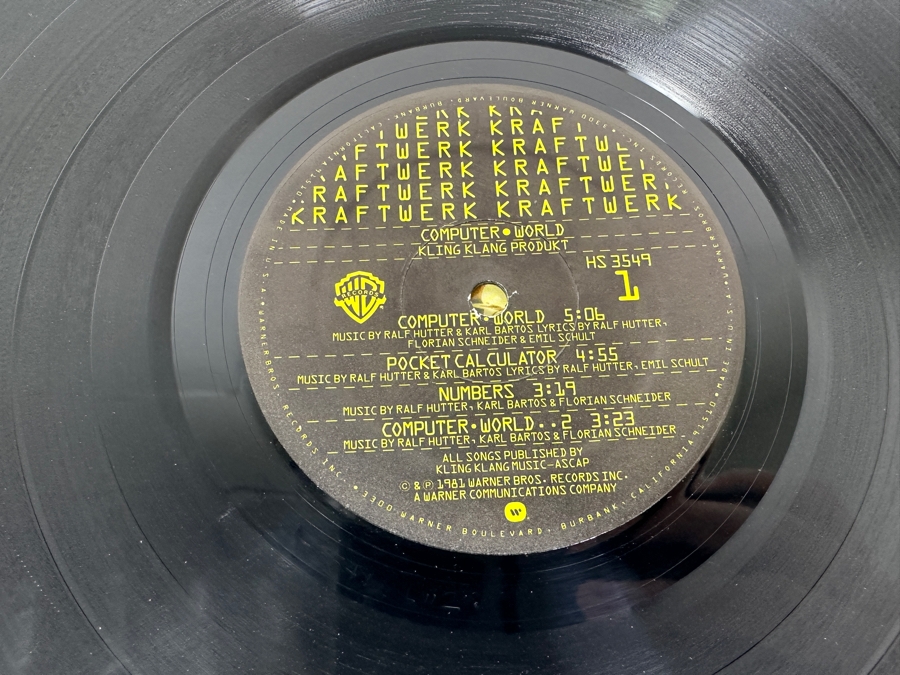Kraftwerk - Computer World HS 3549 Warner Bros Records Vinyl Record 1981 Promo Copy [Photo 5]