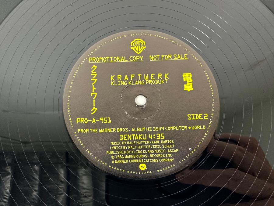 Kraftwerk - Kling Klang Produkt PRO-A-951 Warner Bros Records 12' Vinyl Record 1981 Promo Copy [Photo 8]