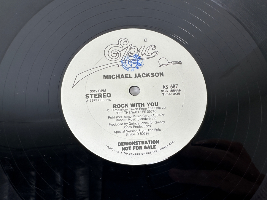 Michael Jackson - Rock With You AS 687 Epic Records 12' Vinyl Record 1979 Promo Copy [Photo 6]