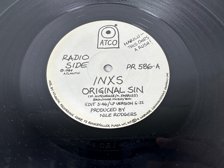 INXS - Original Sin PR 586-A ATCO Records 12' Vinyl Record 1984 Promo Copy [Photo 3]