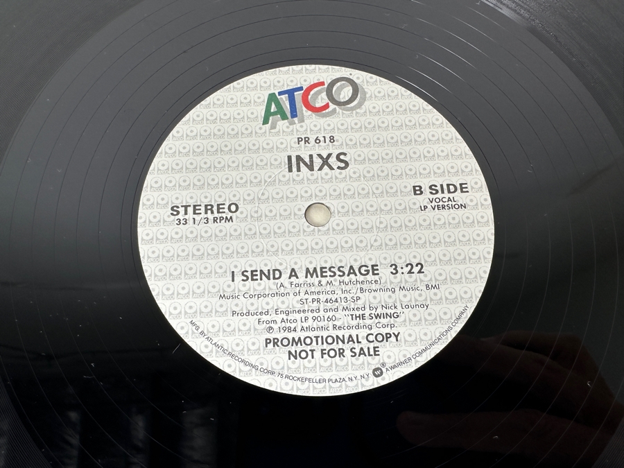 INXS - I Send A Message ST-PR-46502-SP ATCO Records 12' Vinyl Record 1984 Promo Copy [Photo 6]