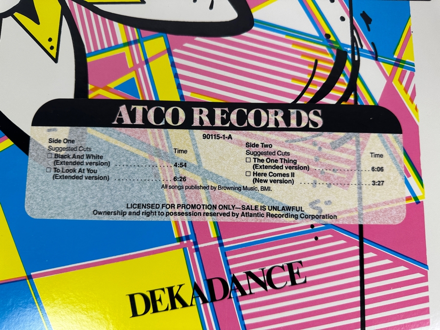 INXS - Dekadance 90115-1-A ATCO Records 12' Vinyl Record 1983 Promo Copy Specialty Pressing [Photo 3]