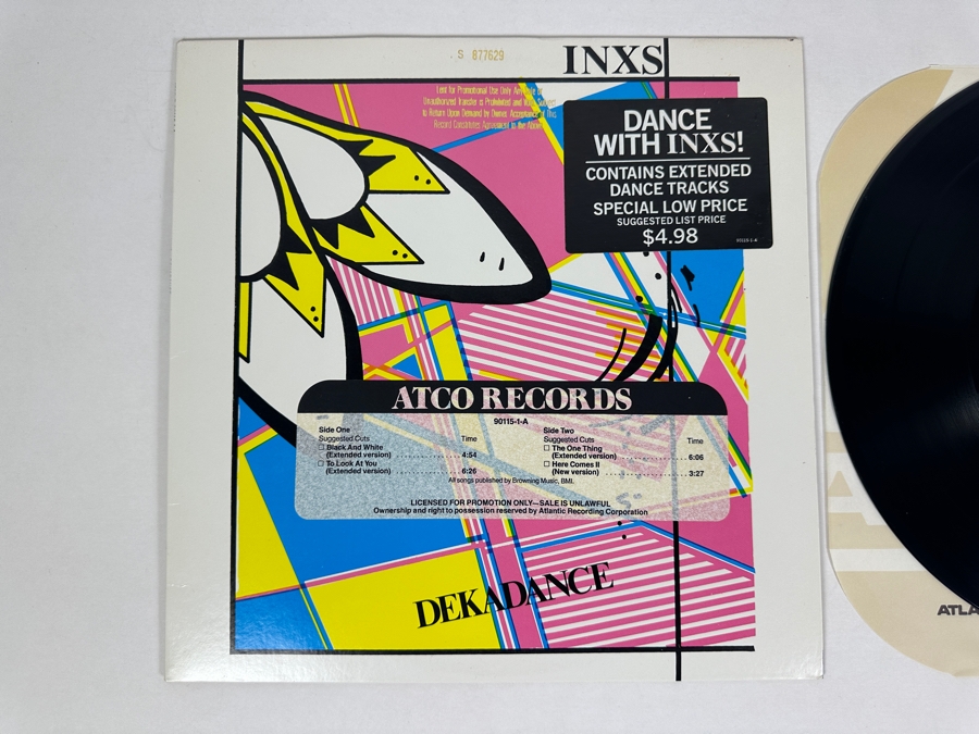 INXS - Dekadance 90115-1-A ATCO Records 12' Vinyl Record 1983 Promo Copy Specialty Pressing [Photo 2]