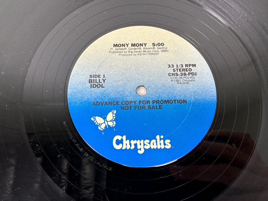 Billy Idol - Mony Mony CHS-38-PDJ Chrysalis 12' Vinyl Record 1981 Advance Copy For Promotion [Photo 5]